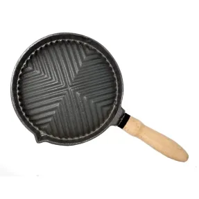 Grill bombat pentru aragaz cu mâner din lemn 20cm
