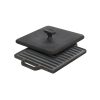 Placă grătar reversibilă pentru 1 ochi de aragaz 22x22cm, cu presă 4kg