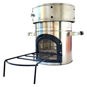 Set aragaz pe lemne EcoZoom INOX (sobă, geantă, recuperator de căldură)