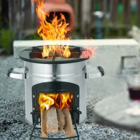 Set 2 în 1: Aragaz pe lemne EcoZoom INOX și Arzător JET-FLAME 12 Soba pe lemne EcoZoom 1 jpg webp