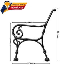 picior din fonta pentru banca 760 x 550 mm 411370
